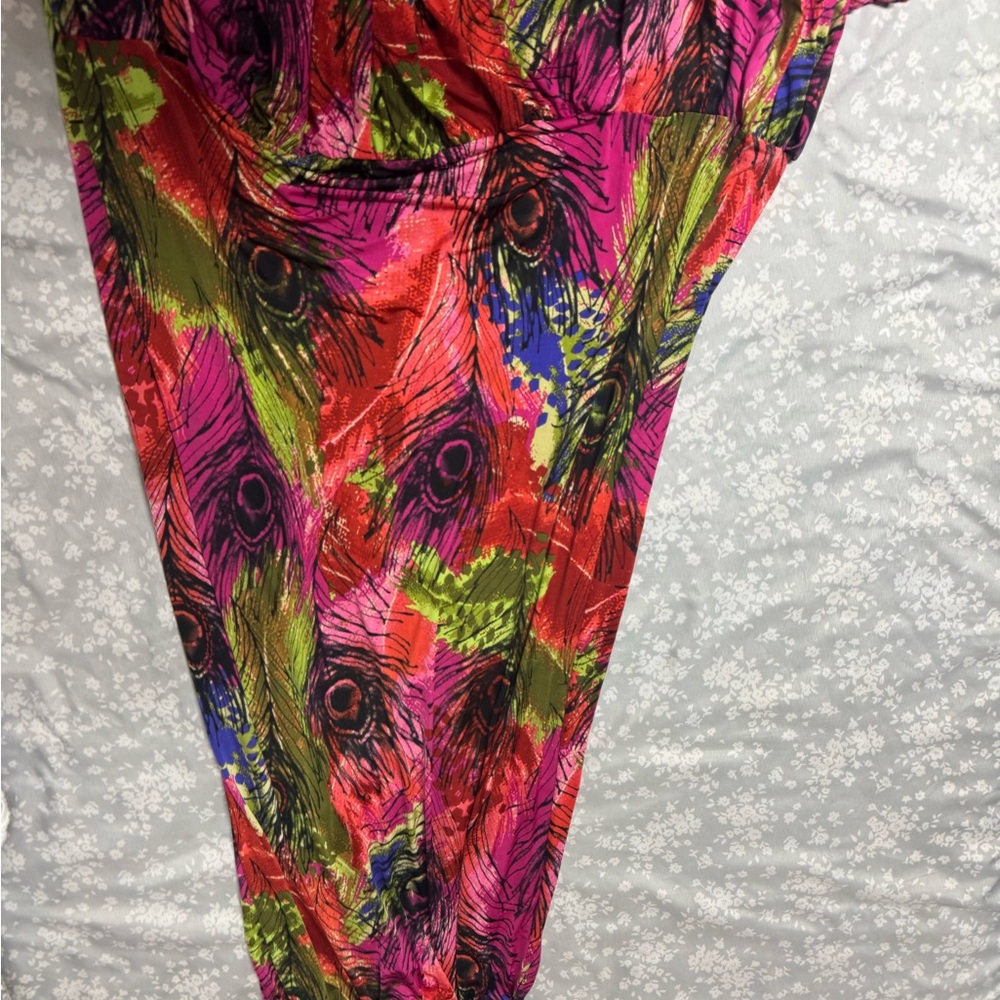 Flamingo Urban Vibrant Maxi Dress - Pink, Green, Red